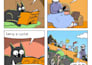 draw a 4 panel cartoon comic strip